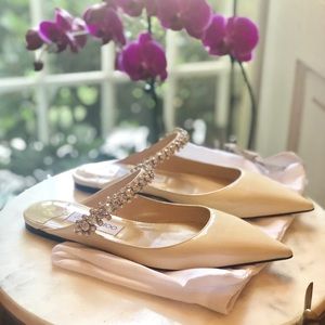 💛 NEW! Jimmy Choo Bing Ivory Mule Flats